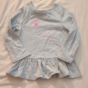 Calvin Klein Kids Gray Long Sleeve Peplum Top